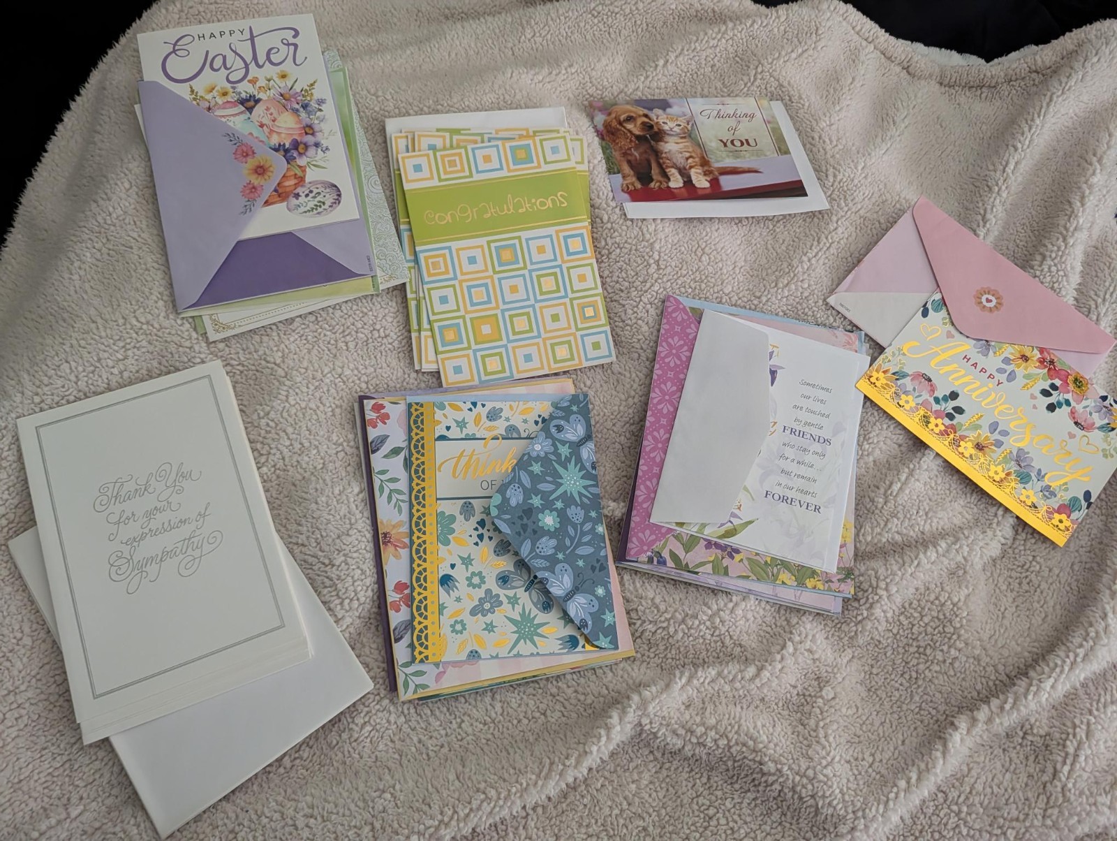Greeting Card Lot of 28, Anniv, Get well, Thinking of you, Easter, Sympathy