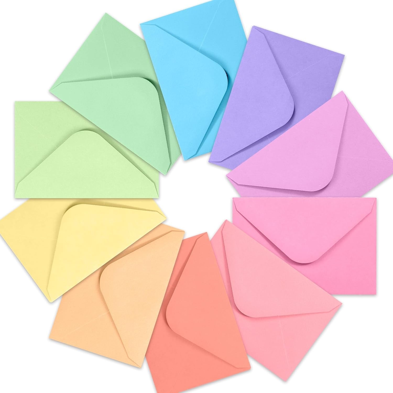 Versatile 4×2.7 Inch Mini Envelopes – 100 Count in Colorful Pastels for Gifting