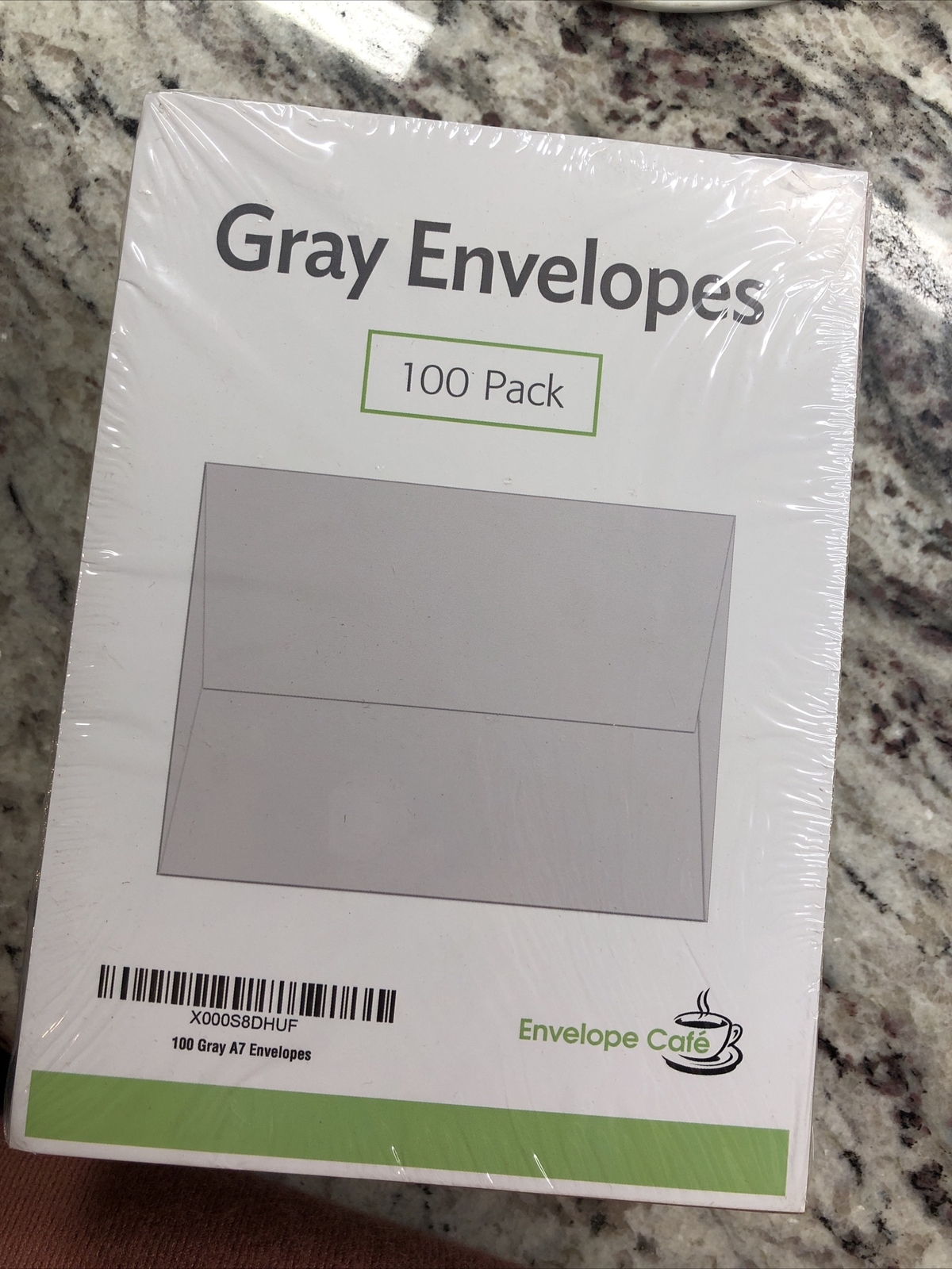 100 Gray A7 Envelopes – 7.25″ x 5.25″ – Square Flap