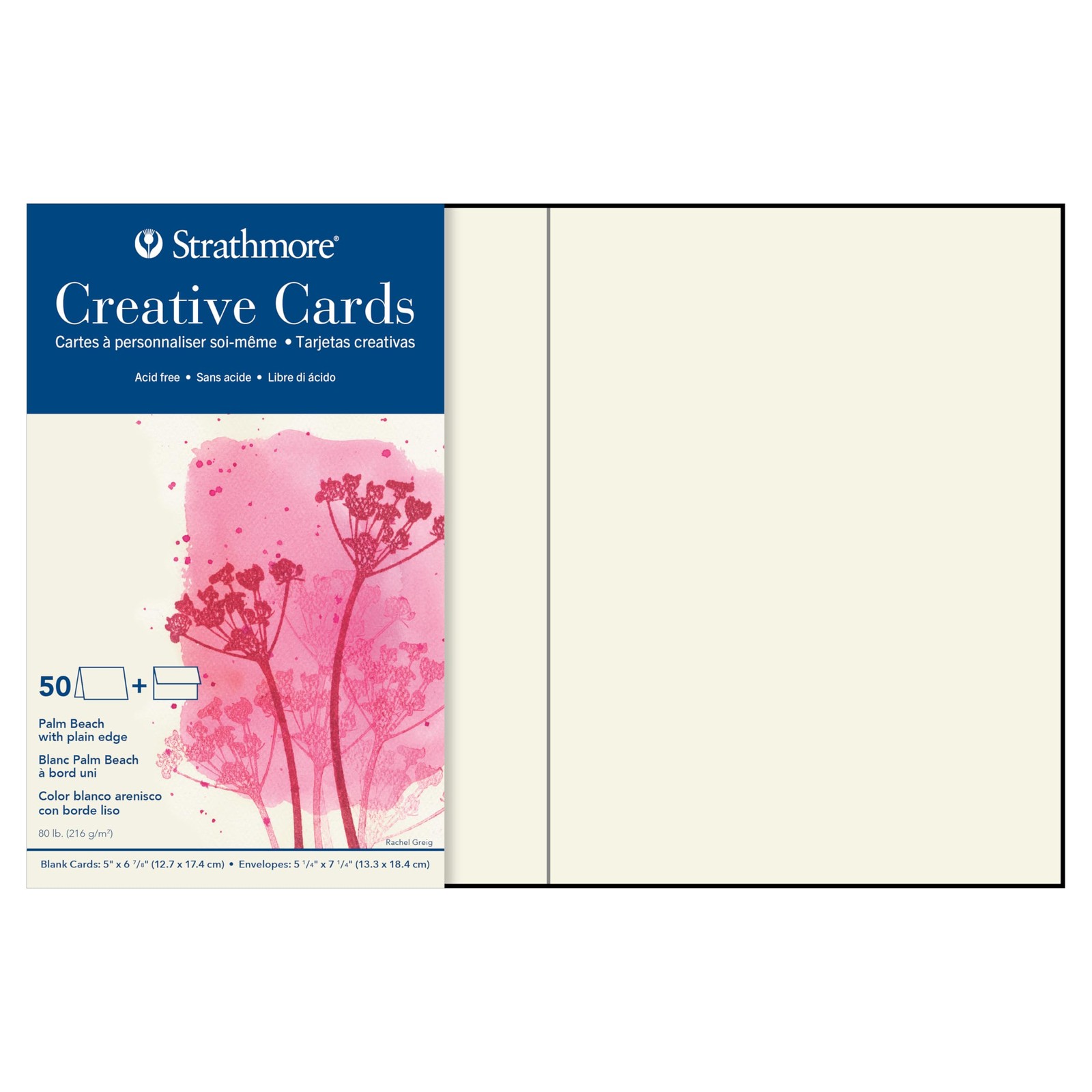 Creative Cards with Envelopes, 80 lb. Smooth Surface, 5 X 6.875 inches, Palm …