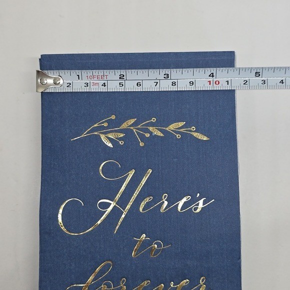 85 Wedding Blue & Gold Napkins & 25 Thank You Cards