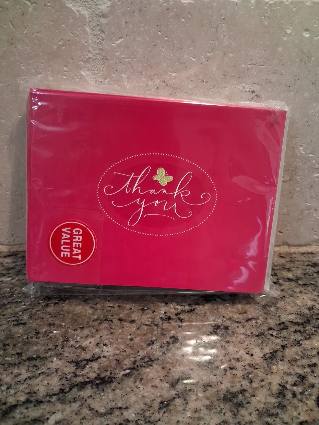 Hallmark Thank You Cards – 20 Ct – Pink-Red W Butterfly – Blank Inside