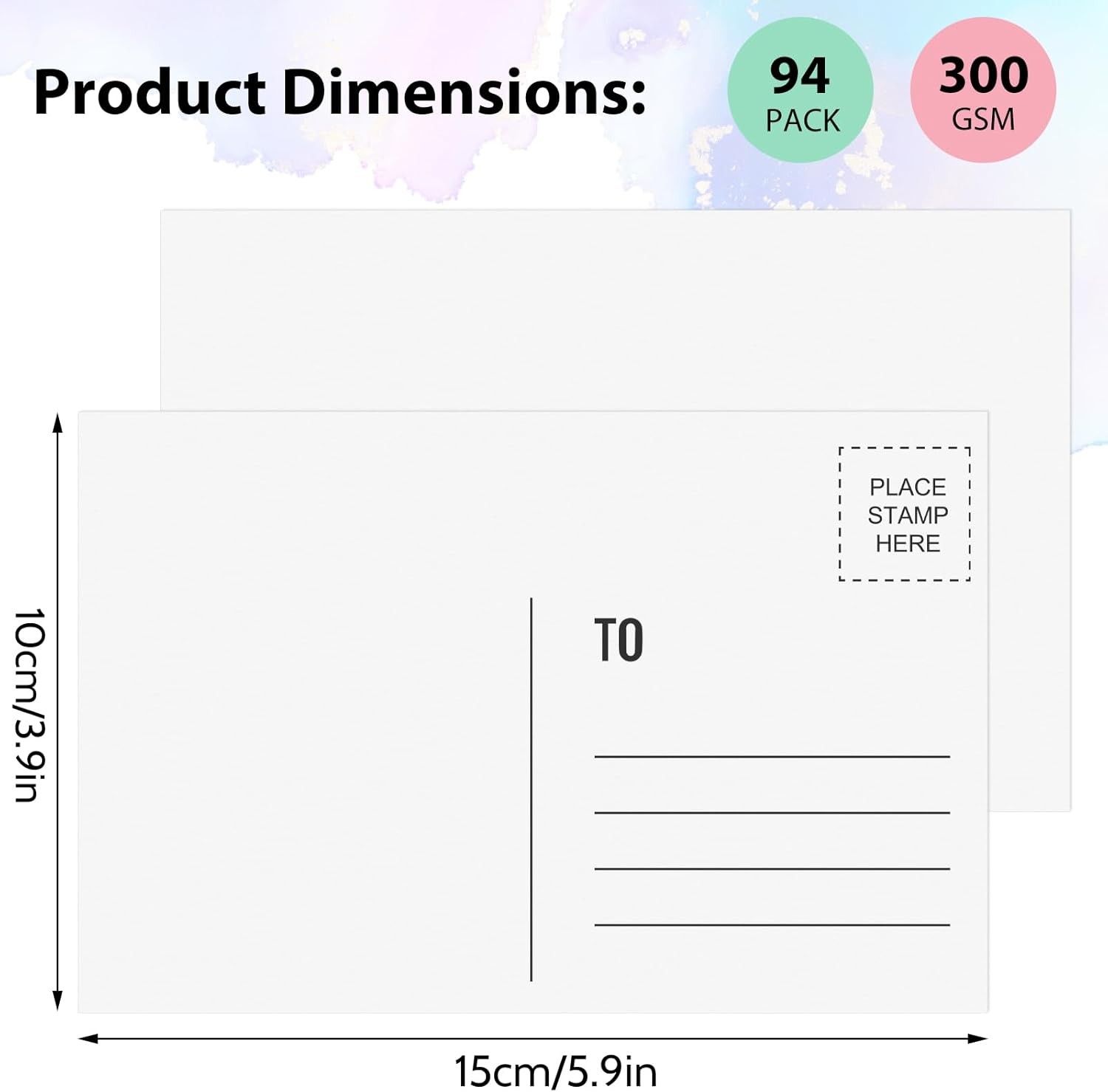 Utron 94PCS Blank Postcards for Mailing, 300 GSM Postcard 4 x 6 inches, White