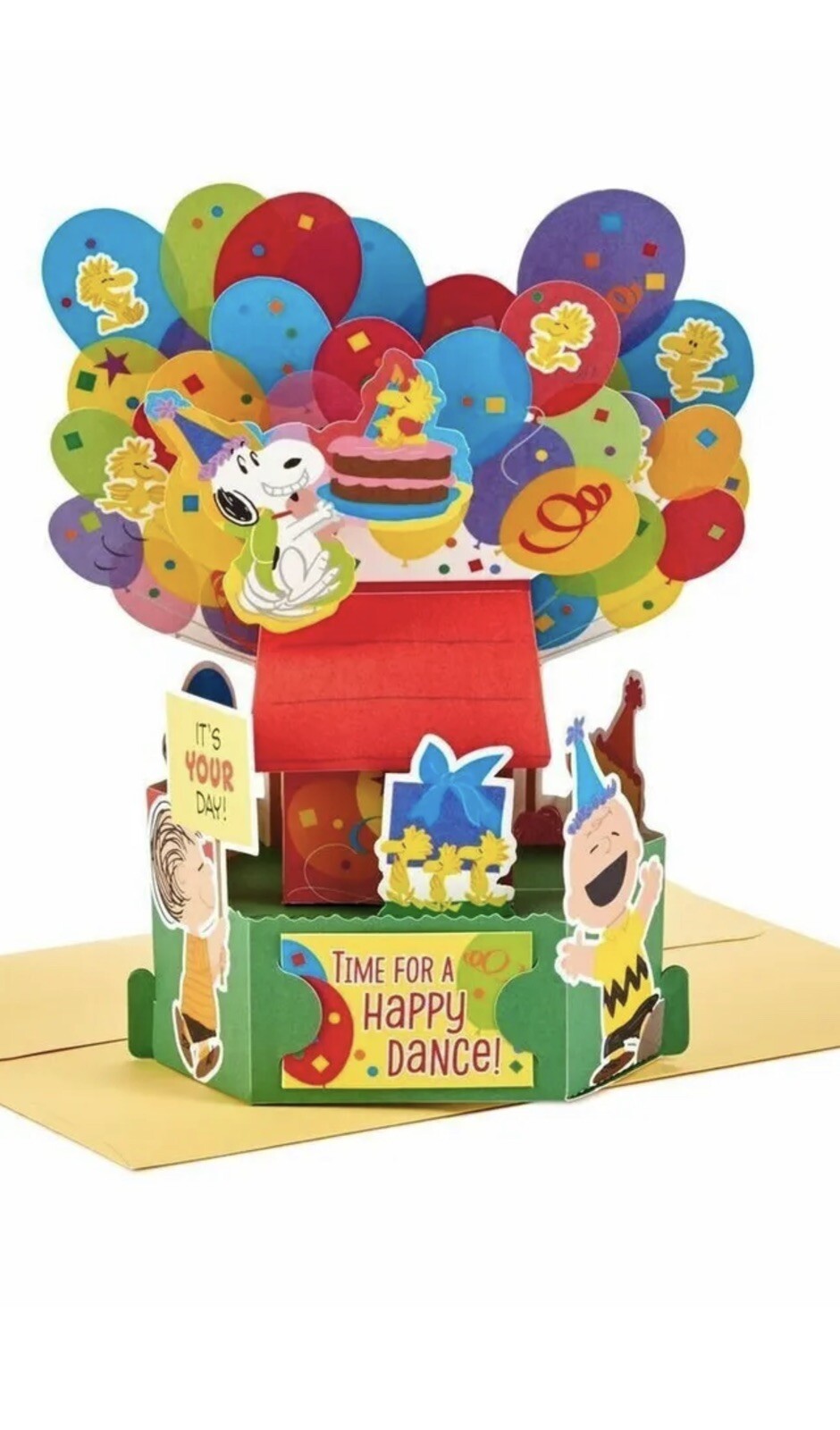 NEW Hallmark Peanuts Paper Wonder Pop-Up Birthday Greeting Card Snoopy Balloons