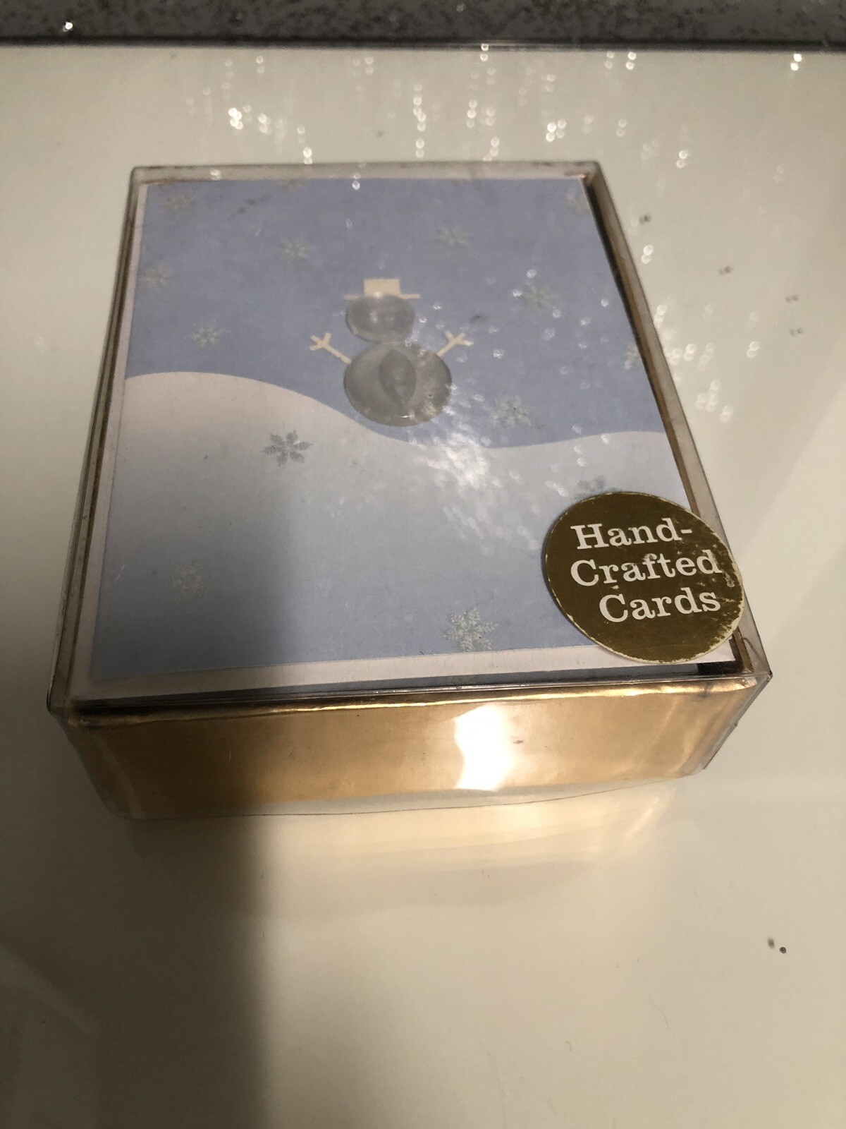 10 Button Snowman hand crafted Holiday cards And Envelopes