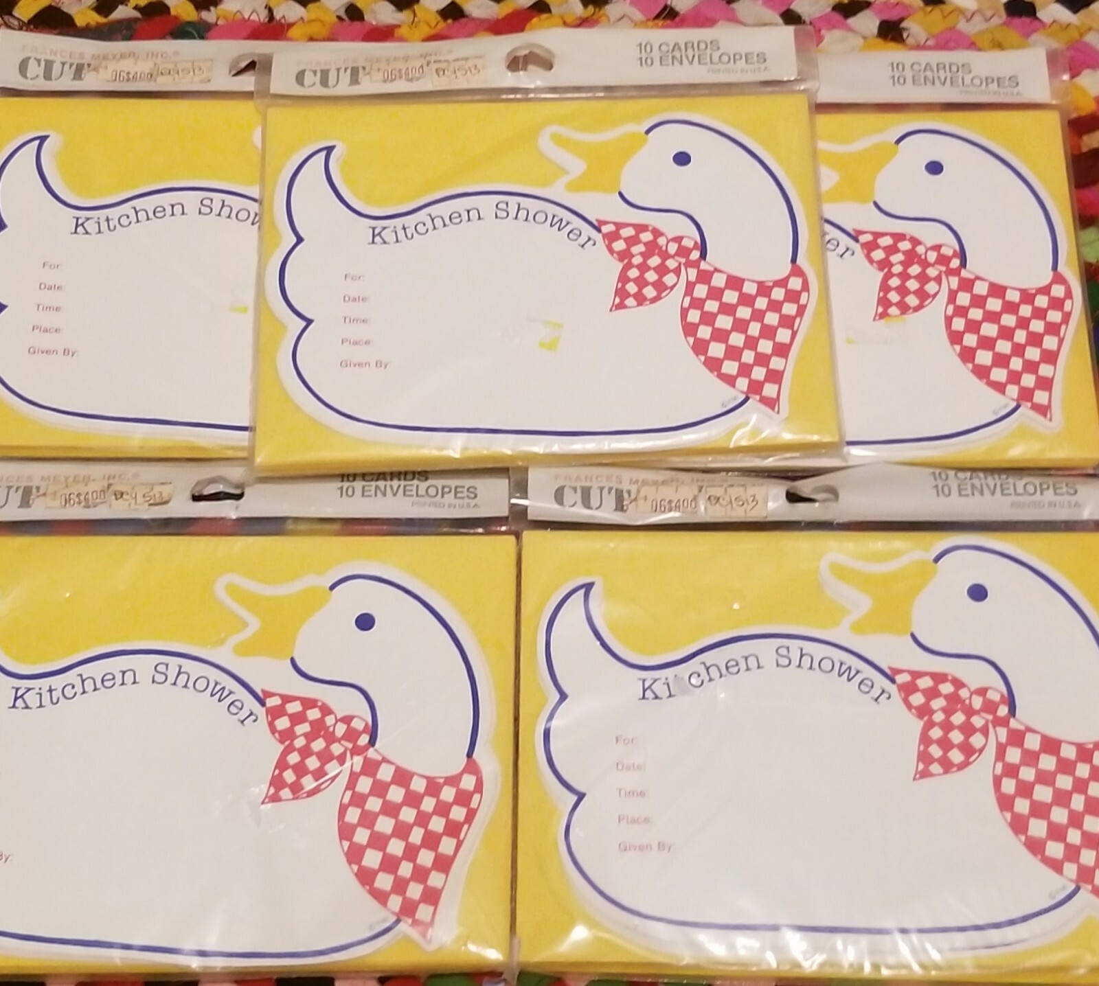 VINTAGE FRANCES MEYER INC. KITCHEN SHOWER 10 CARDS 10 ENVELOPES PRINTED IN U.S.A
