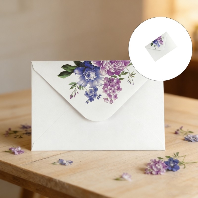 100 Pieces White Floral Pattern Envelopes High Quality Paper for Special