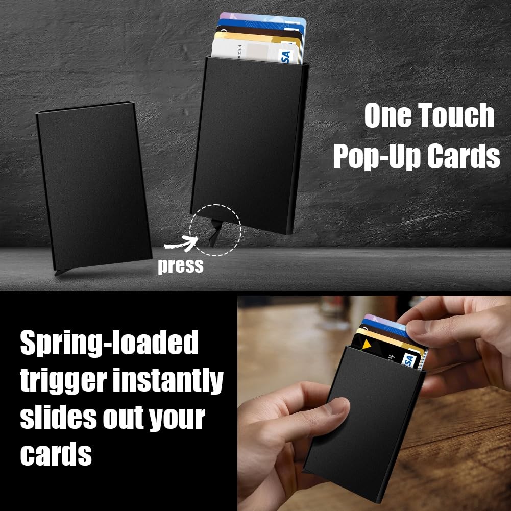 Slim Minimalist Wallet, Front Pocket Wallets, RFID Blocking, Credit for Men-B…