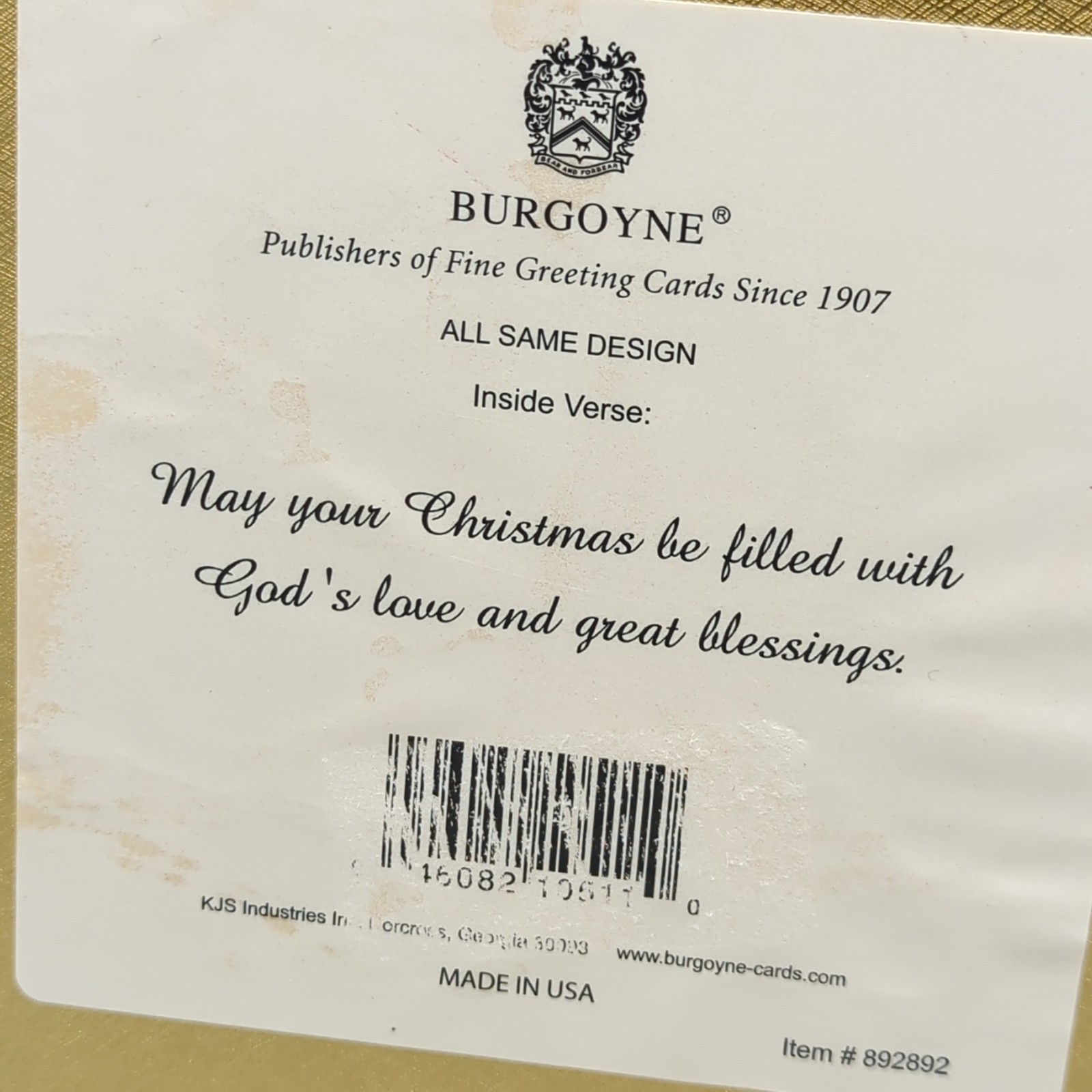 Burgoyne Holiday Christmas Cards Sealed Box Of 40 w/ Envelopes Nativity Golden