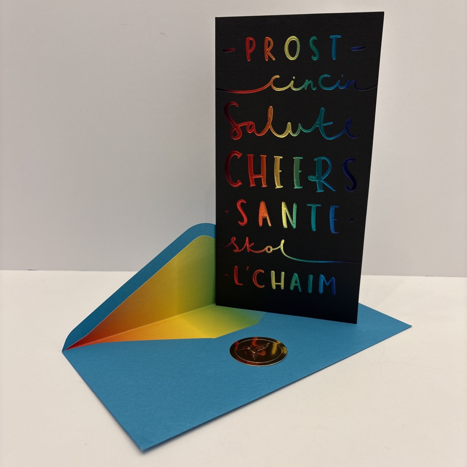 Papyrus New Year Card Prost Cin Cin Salute Cheers Santé Skol L’Chaim New