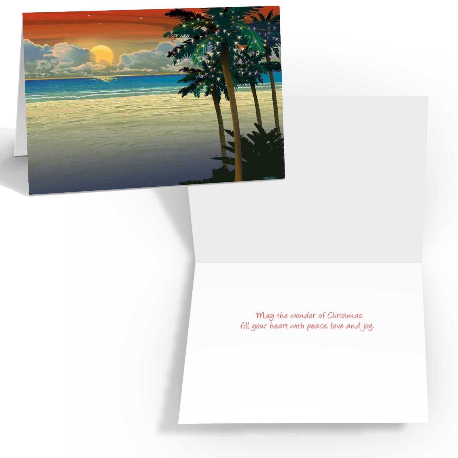 Tropical Christmas Card Variety Pack – 15 Beach Cards & Envelopes – Assorted-86