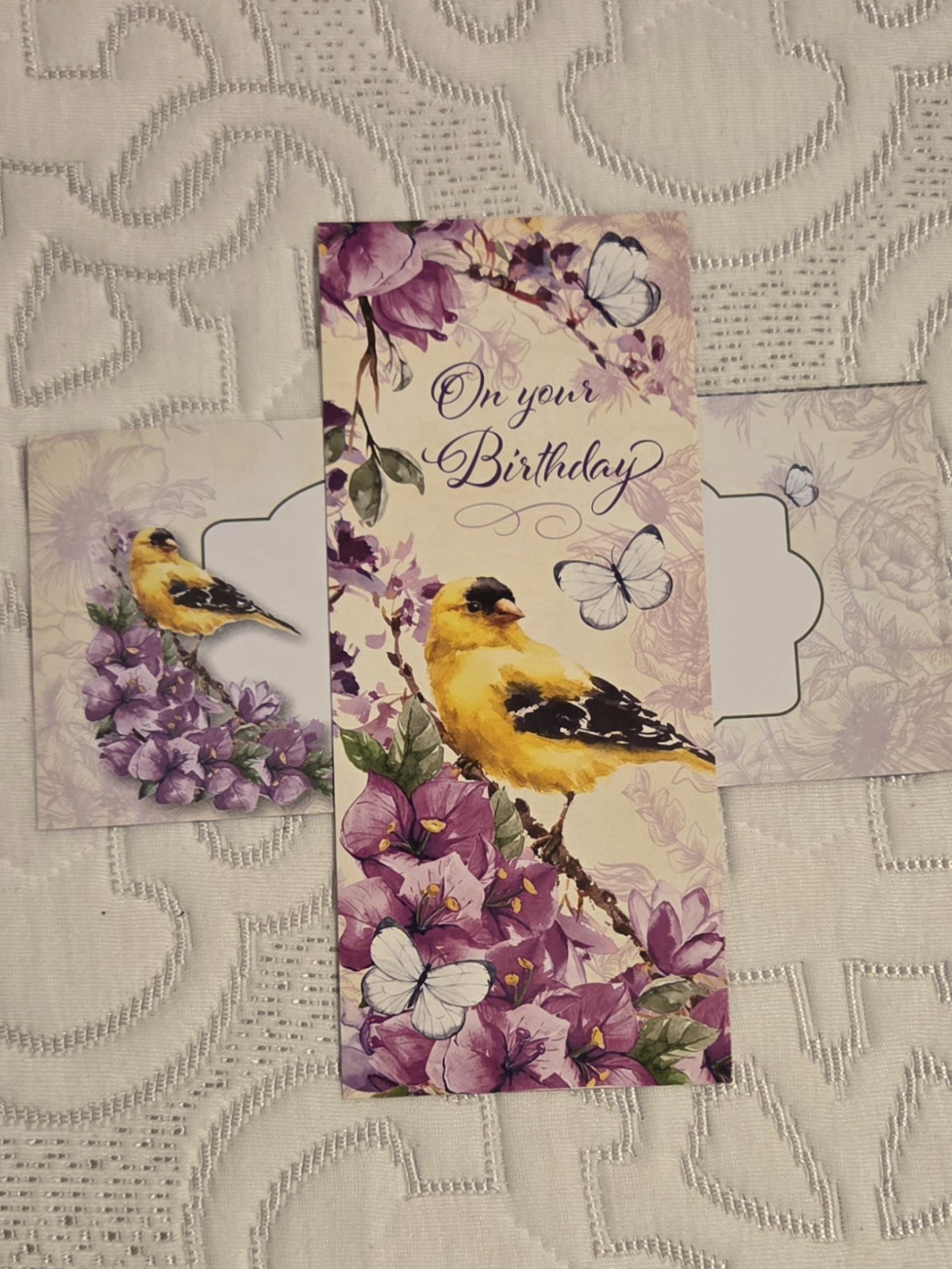Unknown Brand Birthday Bird Floral Butterfly Card Wish Joy Hope Dream Envelope