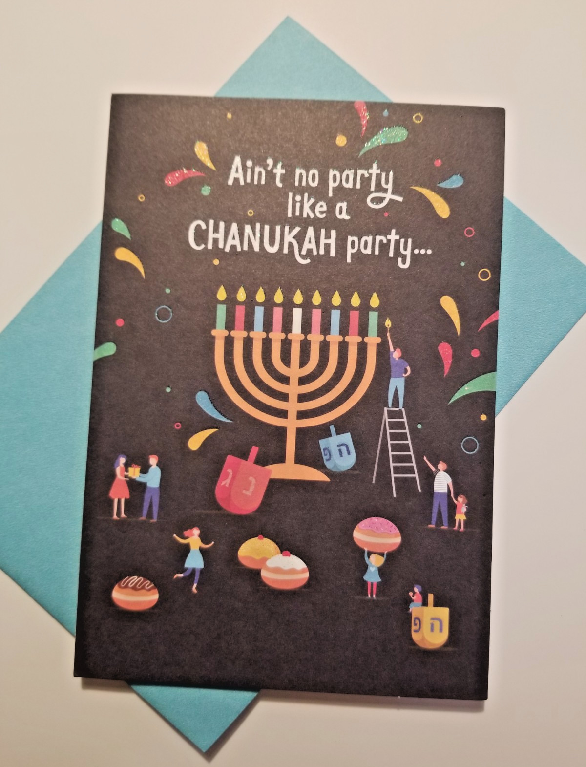 Chanukah Party Greeting Card Hallmark Tree of Life Series Menorah