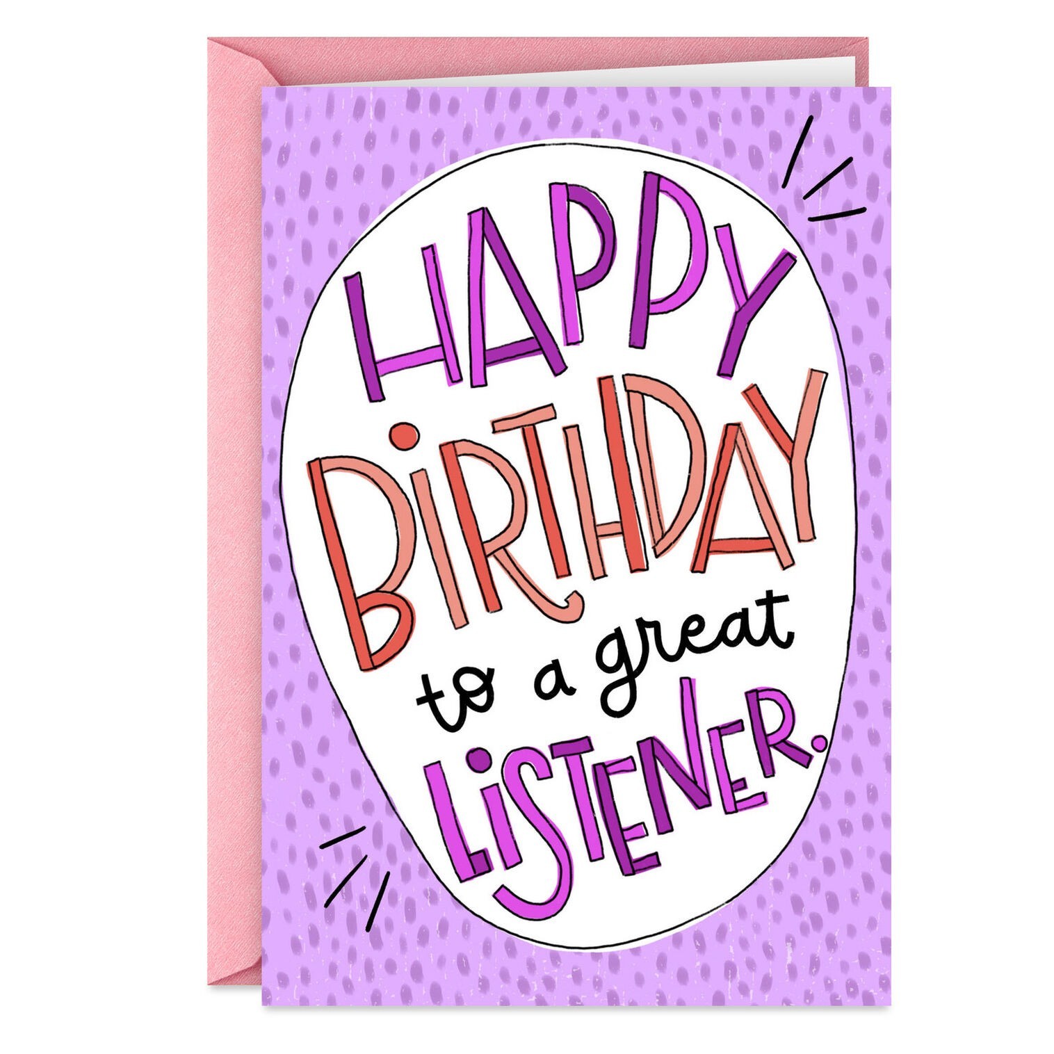 Funny Adult HAPPY BIRTHDAY TO A GREAT LISTENER Humor Card by Hallmark Shoebox +✉