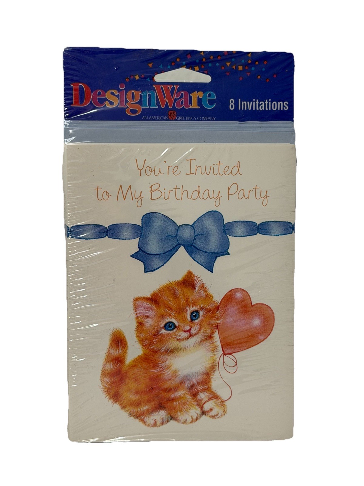 Vintage DesignWare Invitations Cat “Your Welcome My Birthday Party” Made In Usa