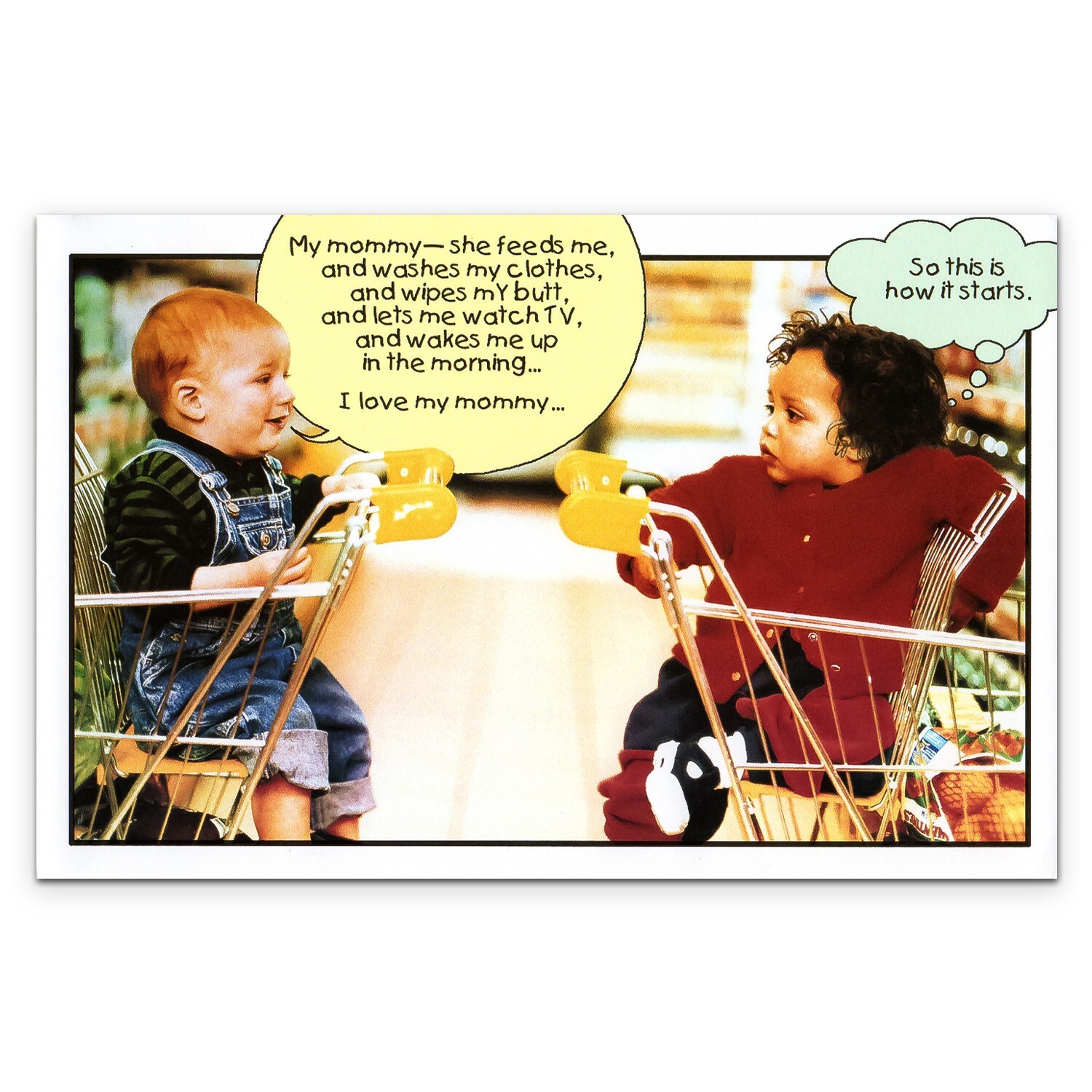 Funny ANYTIME Card, Boys Never Change Silly Kid by American Greetings + Envelope