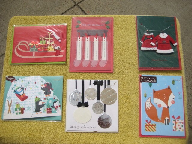 Lot of 6 PAPYRUS Christmas Holiday Cards new sealed # V