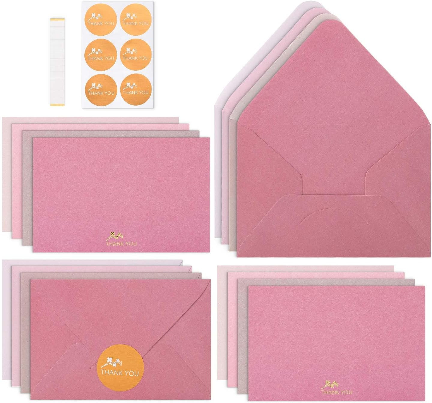 – Blank Thank You Cards with Envelopes, 36 Pack, 4X6, Gold Embossed Thank You No