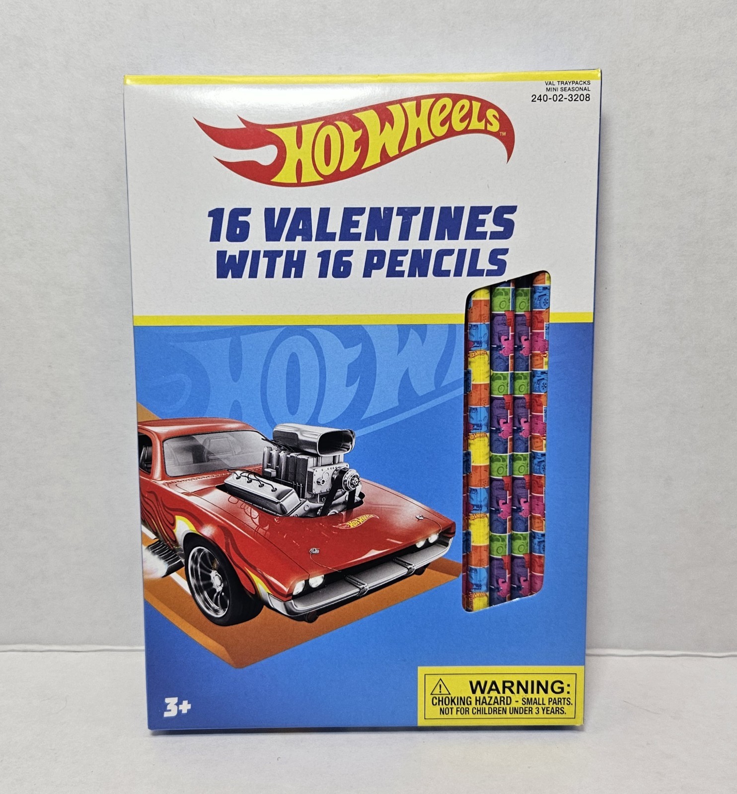 Valentines Day Exchange Cards (Box of 16) With Pencils Hot Wheels