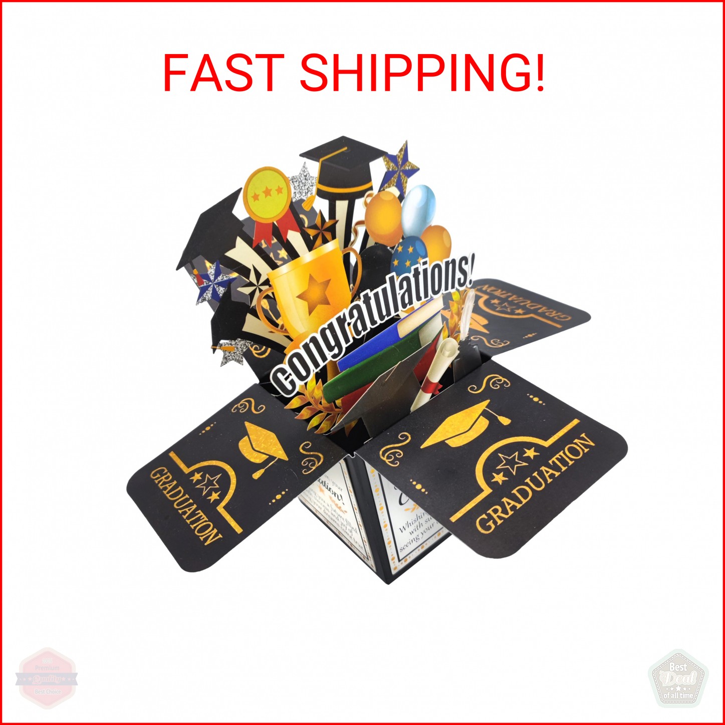 3D Graduation Pop Up Card with Envelope, 2026 Graduate Gift – Perfect Congratula