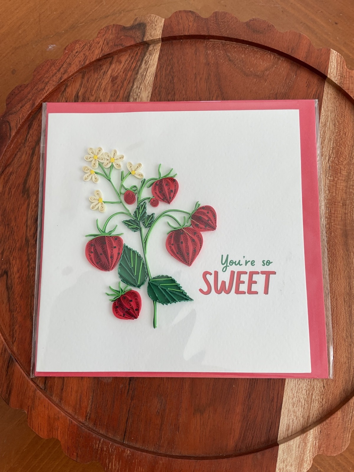 Quilling Card Quilled New , You’re so sweet strawberries ,free shipping