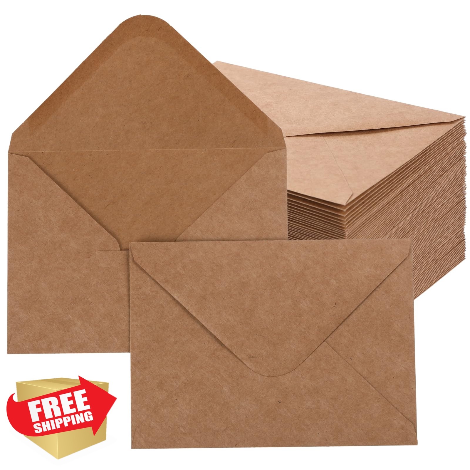 Apprabbr 50 Count 4×6 Envelopes Kraft RSVP Card