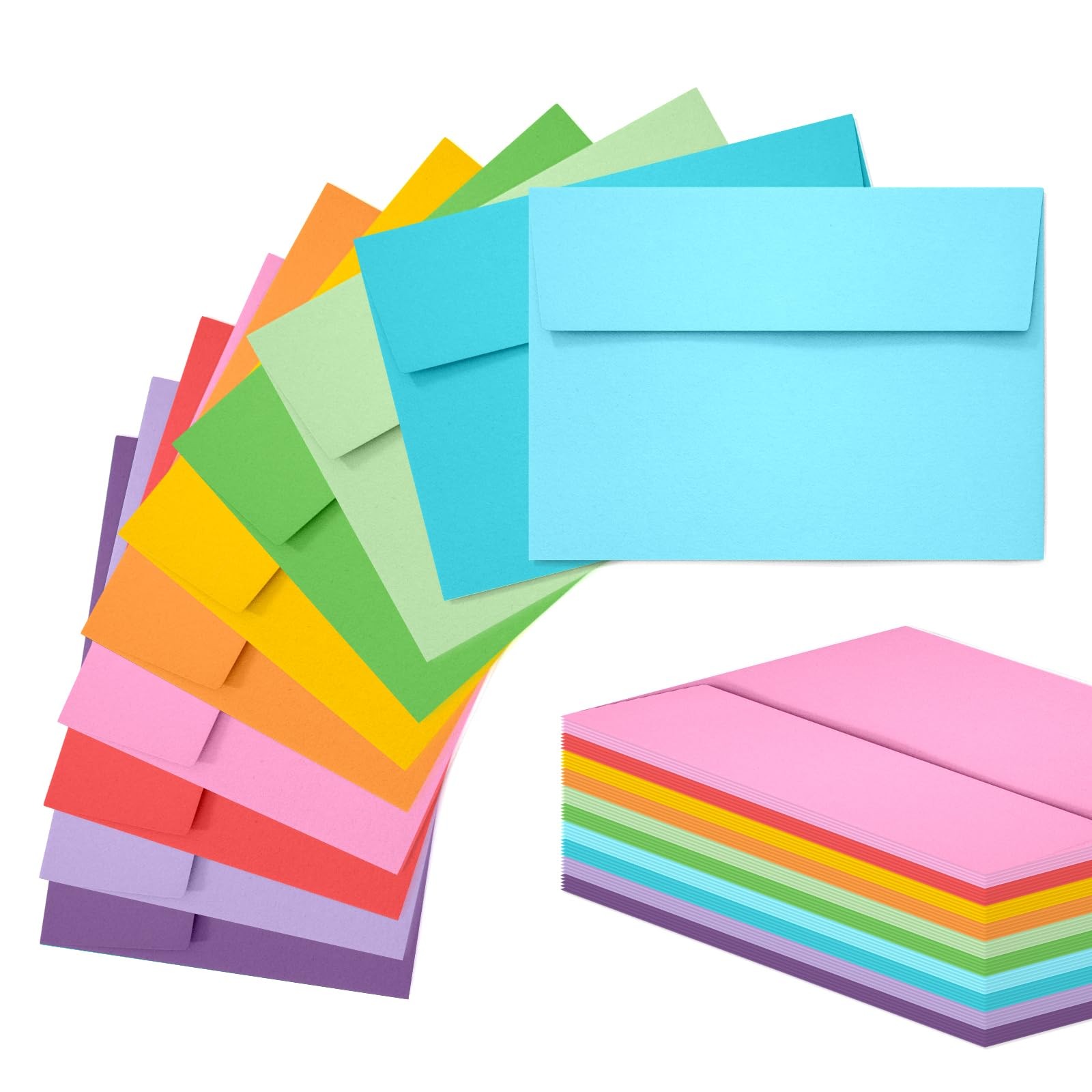 50 Pack 5×7 Envelopes, 5×7 Colored SelfSeal Envelopes for Invitations, postca…