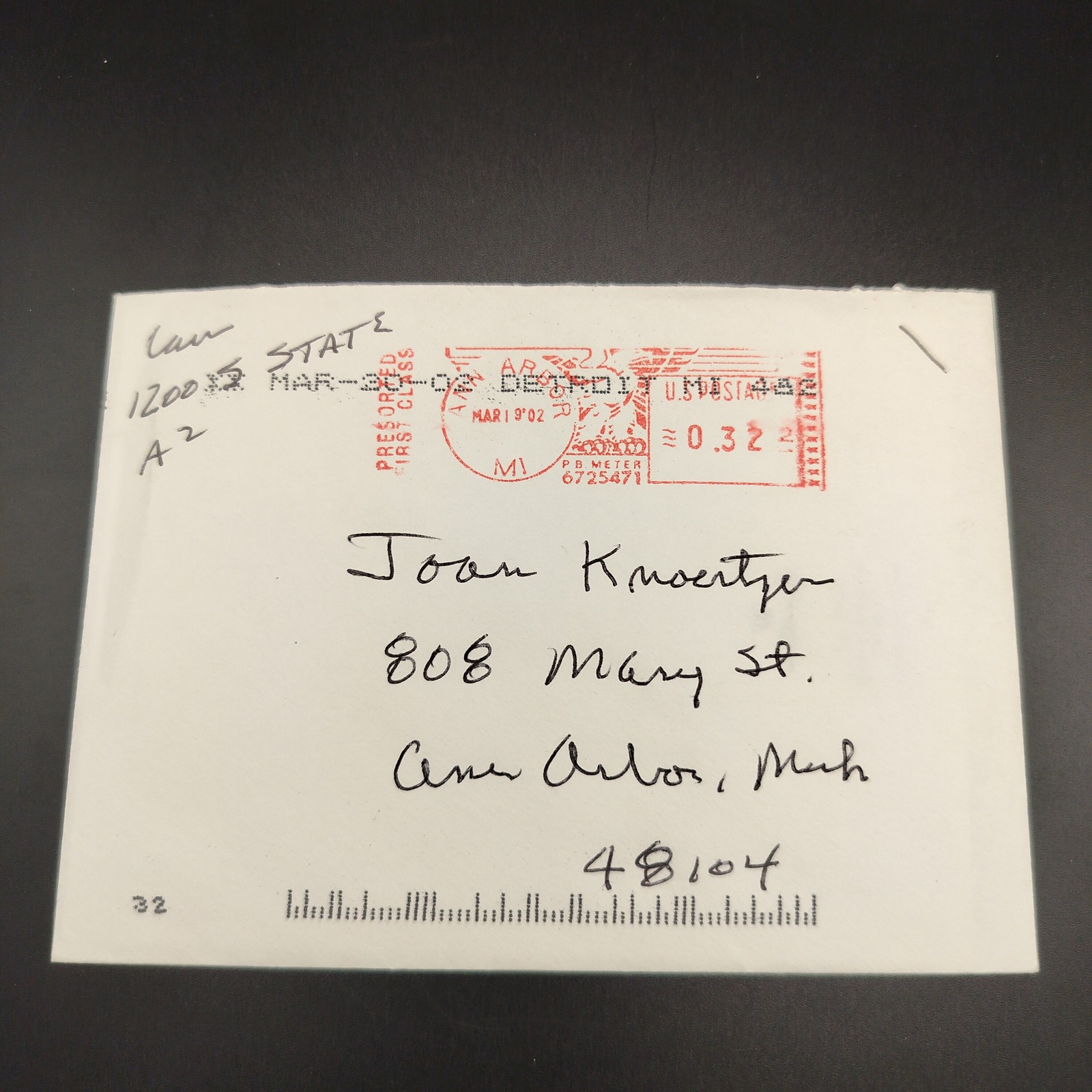 Vintage Hallmark Thank You Card from Lloyd Carr to Joan Knoertzer 2002 Michigan