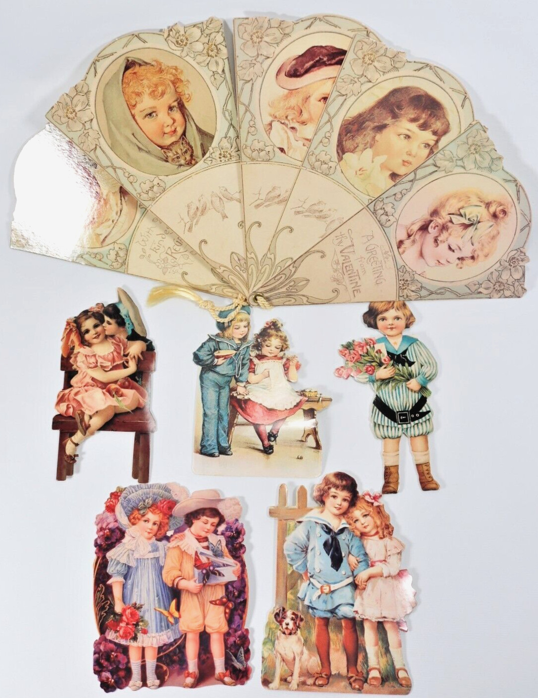 Vintagesque Children Illustrations Lot of Valentine Love Romance Greeting Cards