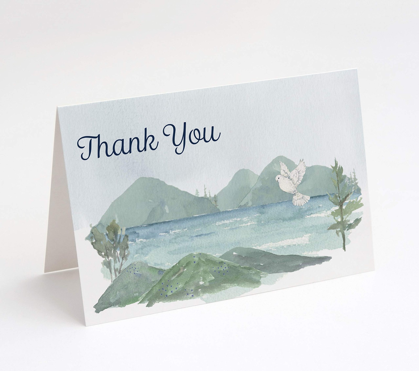 Watercolor Sympathy and Funeral Thank You Cards with Message Inside, 25 Cards…