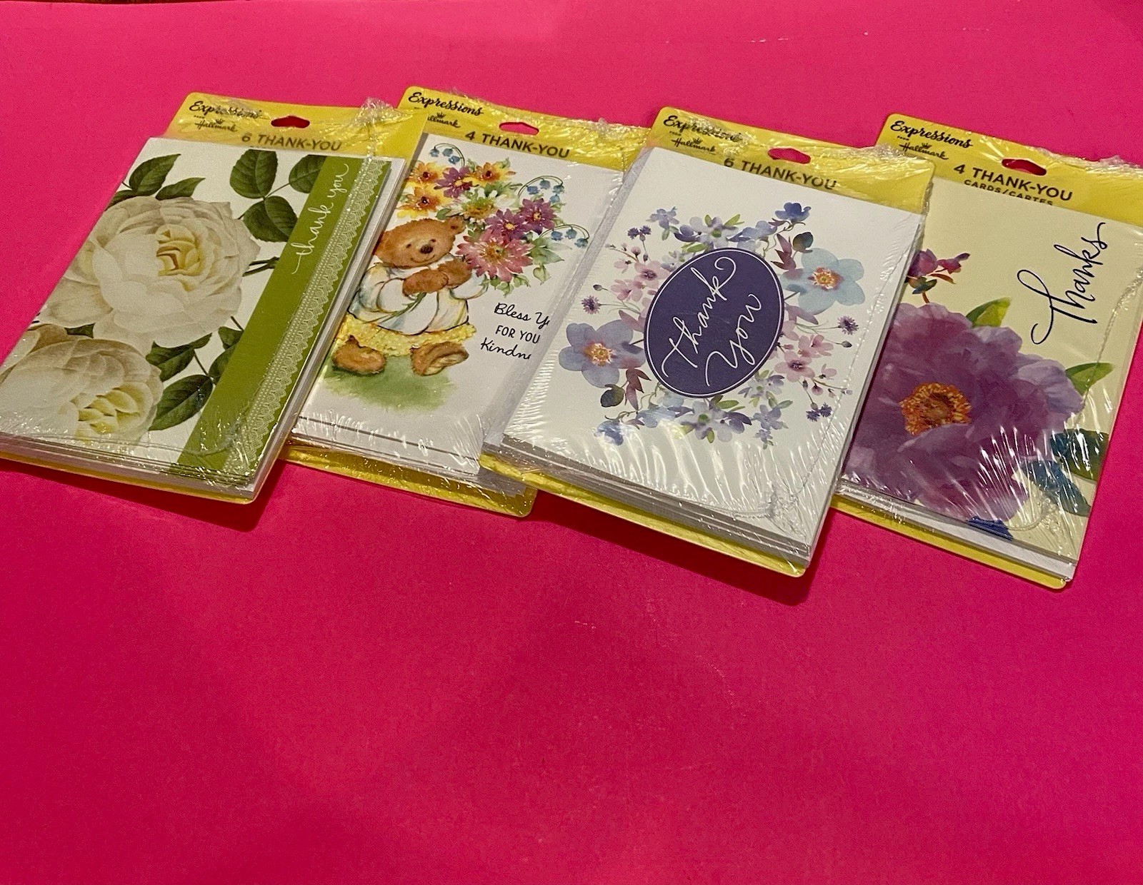 20 Assorted Thank You Notes in 4 Packs W Envelopes By Hallmark/ Blank Inside