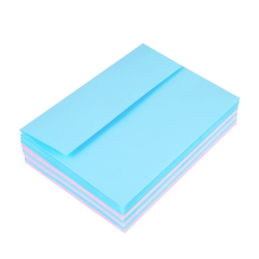 100 Pack A7 Baby Blue Invitation Envelopes 5.25×7.25 in Self Seal Square Flap