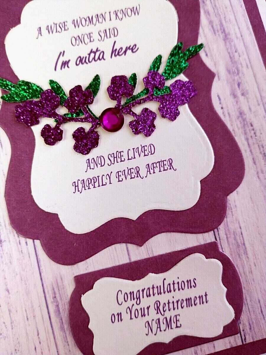 Retirement Card for Woman Humorous with Personalized Name and Verse Inside