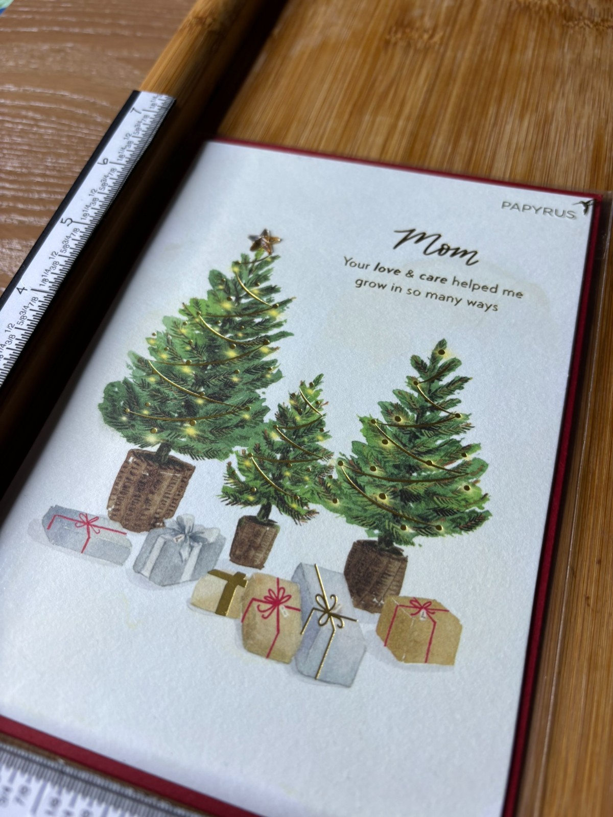 Single Papyrus Christmas Card Holiday xmas NEW Greeting Mom Loving Joy Given Me