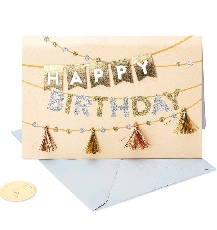 Papyrus Birthday Card Metallic Banner