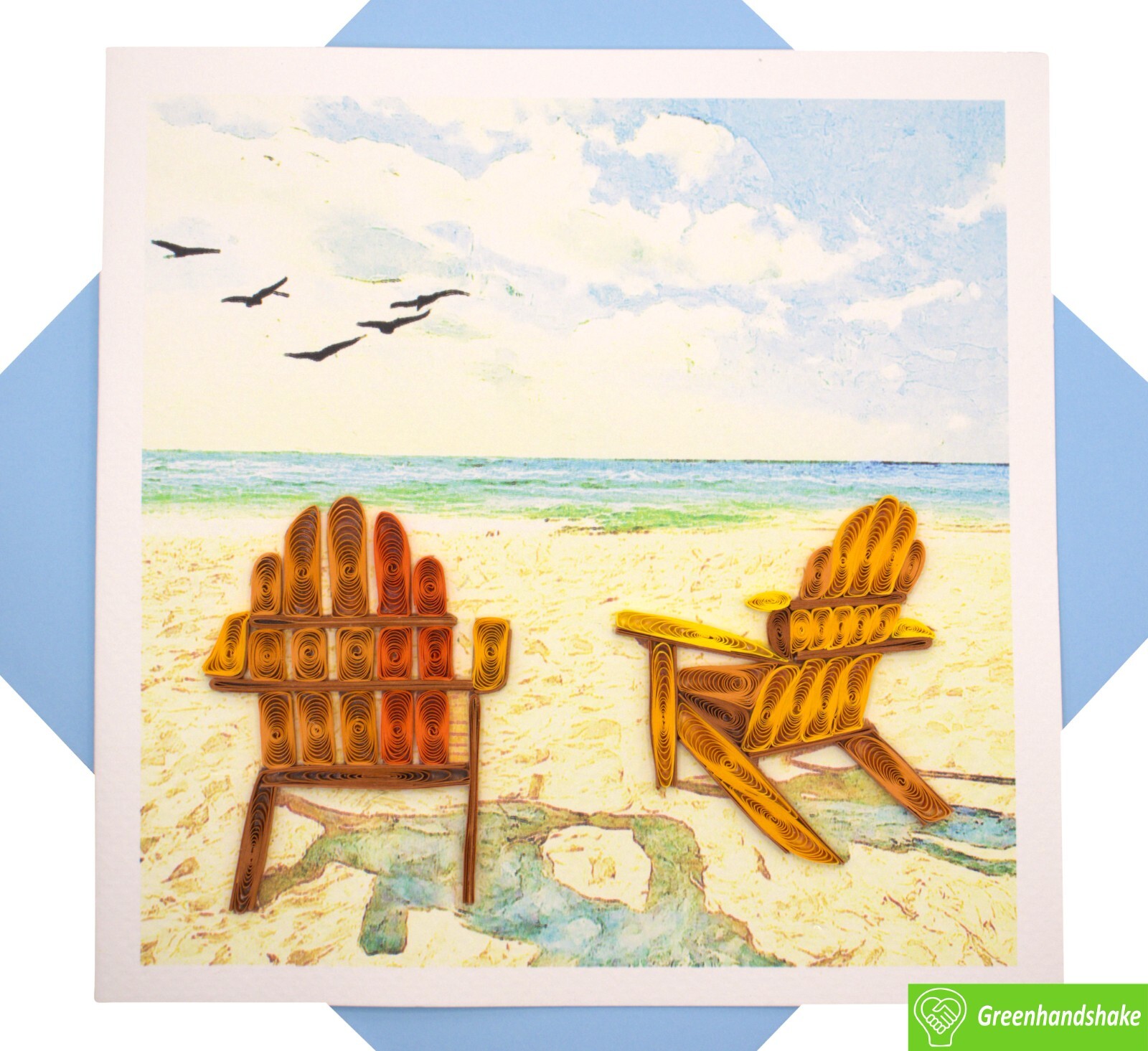 Serene Beach Escape Quilling Greeting Card – GREENHANDSHAKE