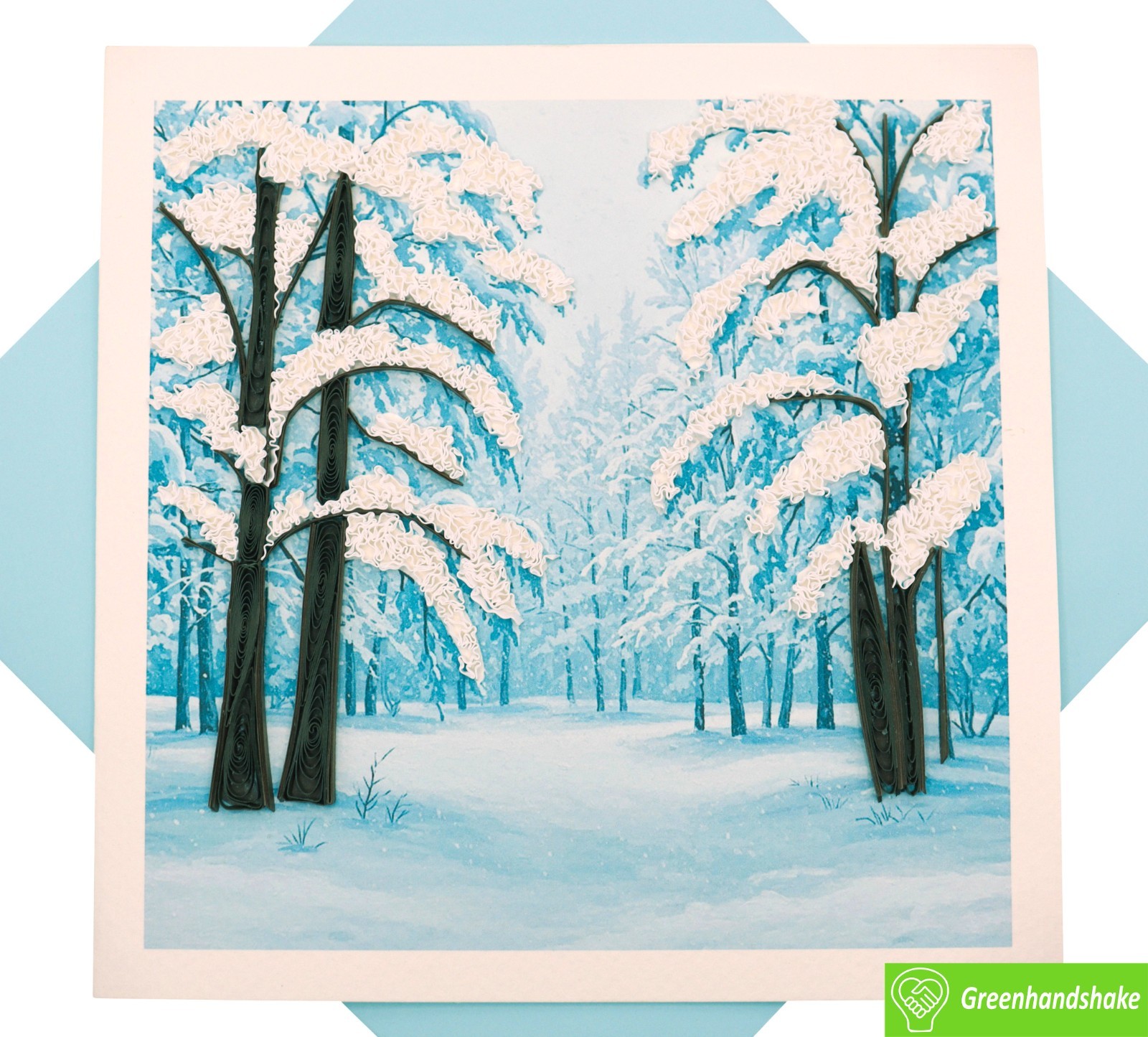 Winter Wonderland Quilling Greeting Card – Unique Handmade Art