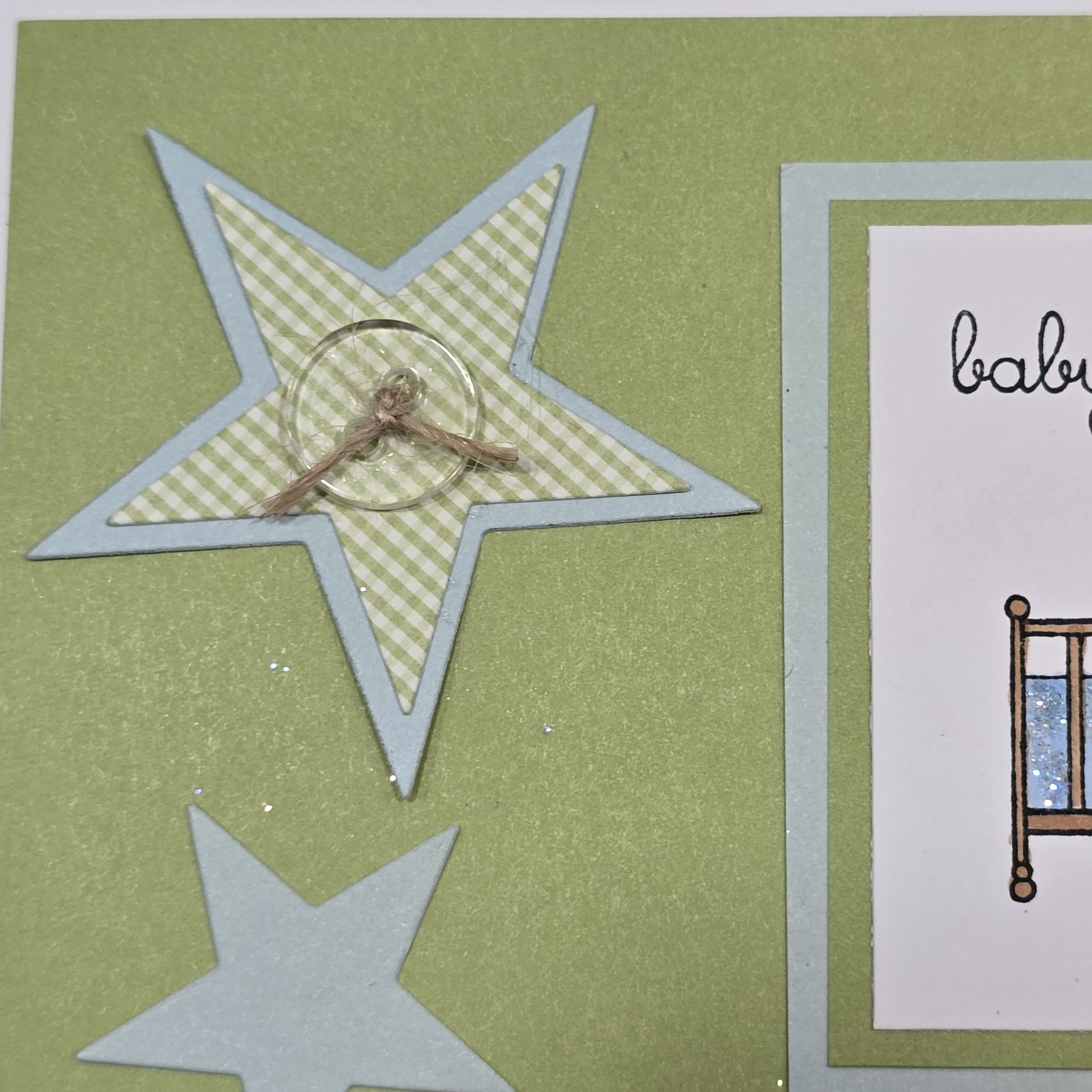 10 Baby Boy Shower Invitations Neutral Blue Green Handmade Cards Envelope Set