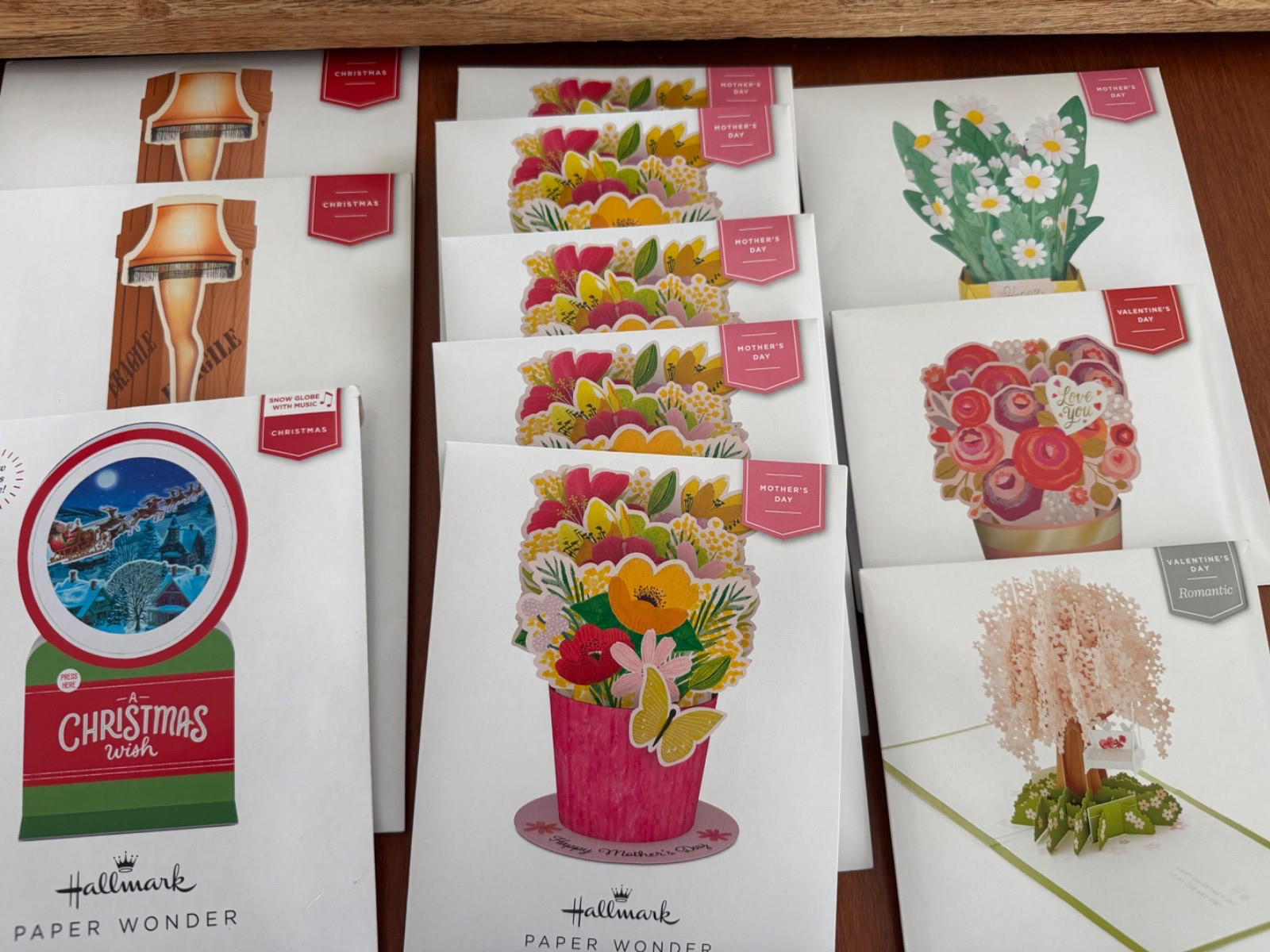 Lot of (12) Hallmark Pop Up cards Valentines Christmas Mother’s Day, retail $100