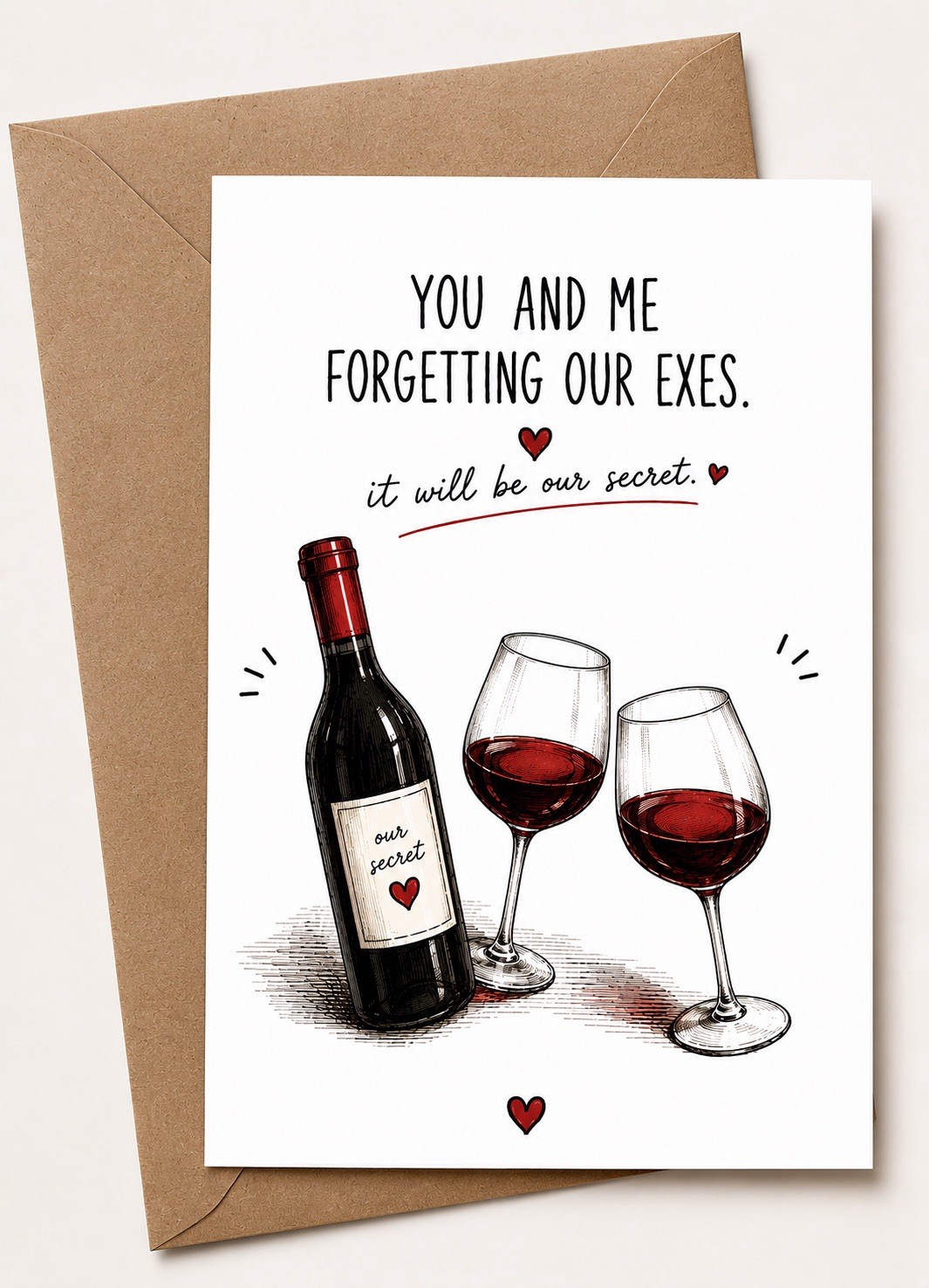 Funny Love Card For Couples, Funny Friendship Card Let’s Forget Our Exes