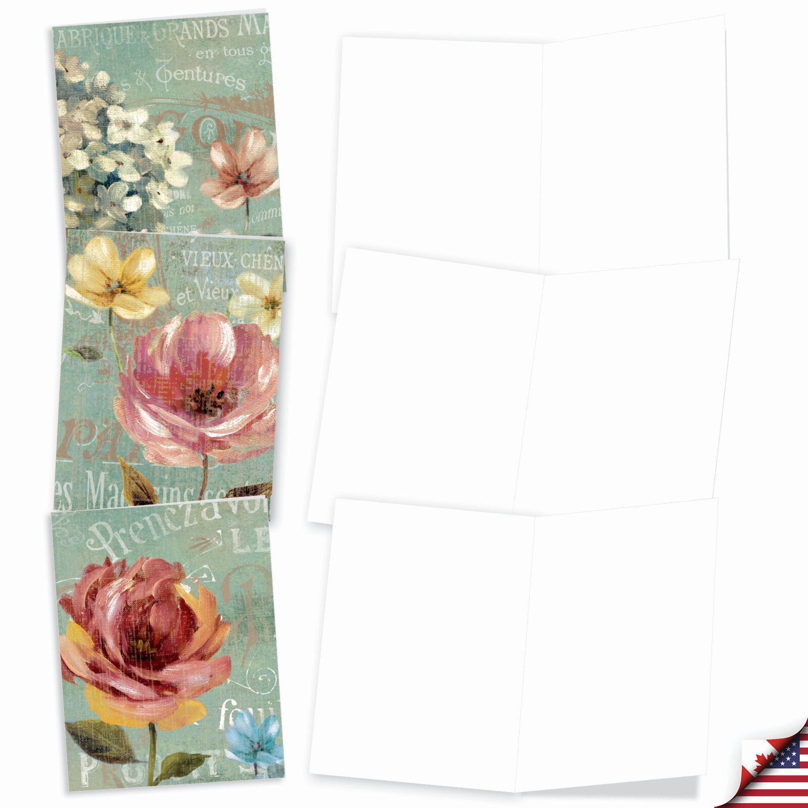 10 Pack All Occasion Blank Note Cards – Springtime In Paris