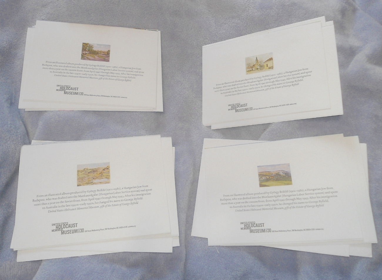 8 US Holocaust Memorial Museum Georgy Beifeld Art 7″ Blank Note Cards Envelopes