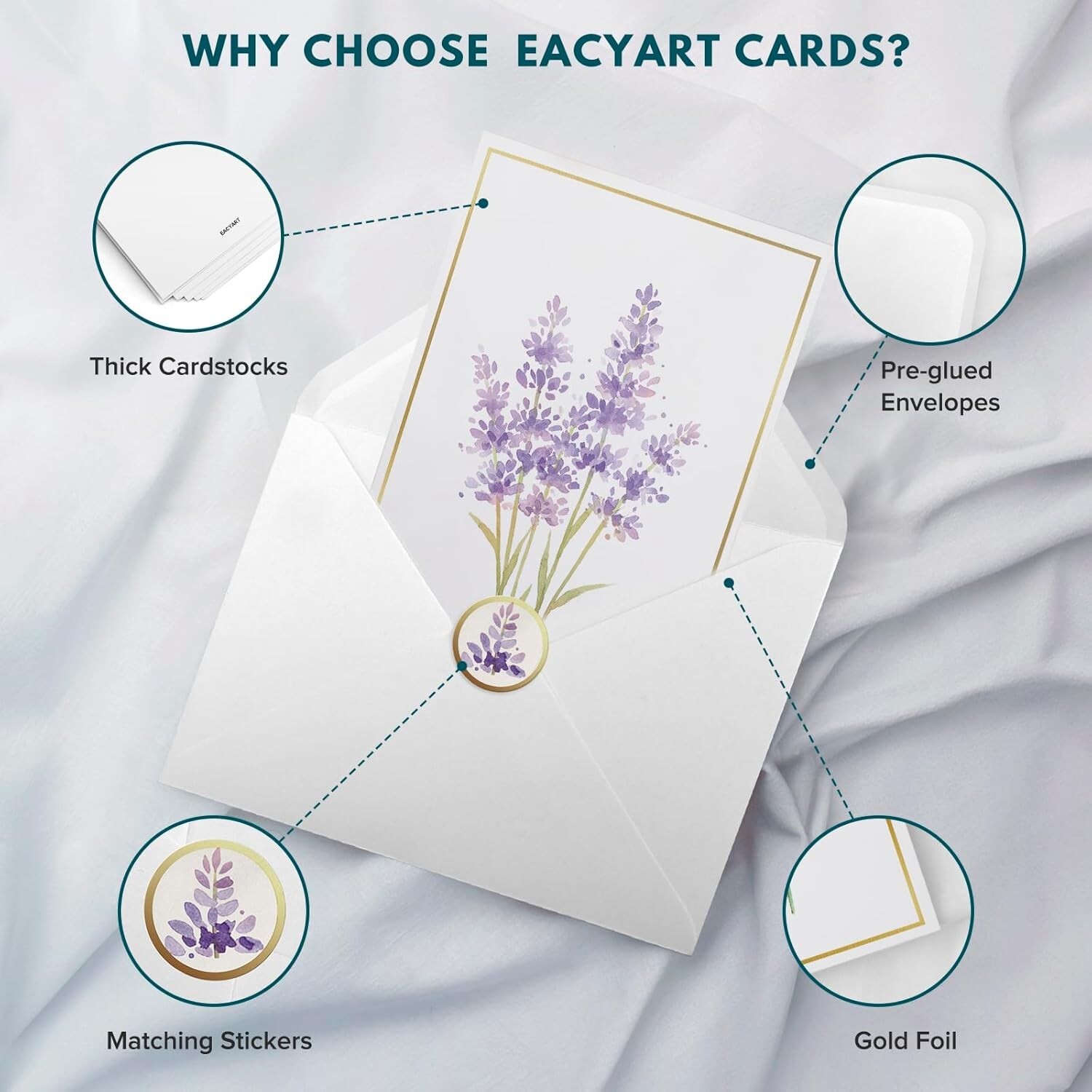 30 Pack Blank Greeting Cards with Envelopes 5 Assorted Floral Designs New