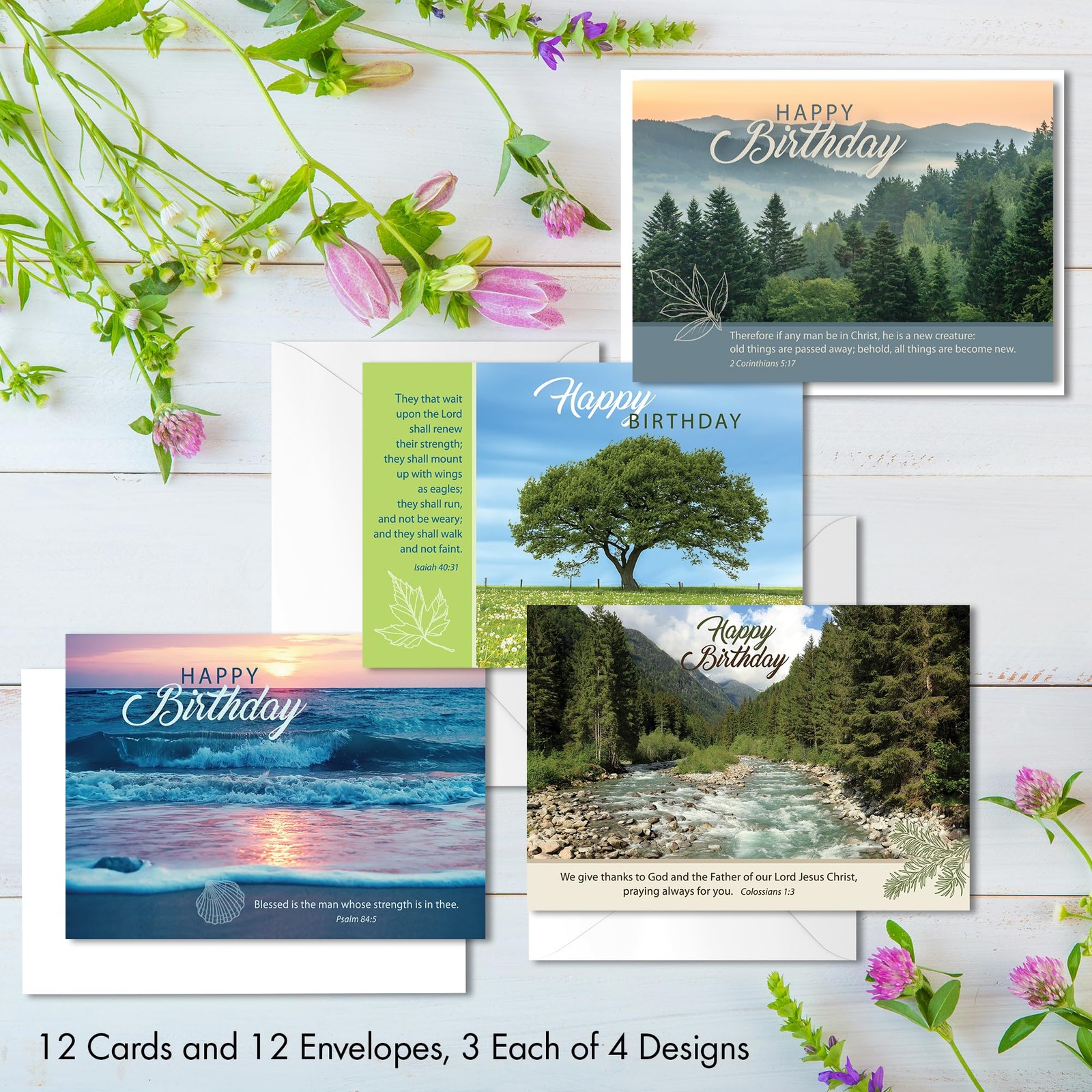 Designer Greetings Landscape Birthday Boxed Card Assortment, God’s Majesty wi…