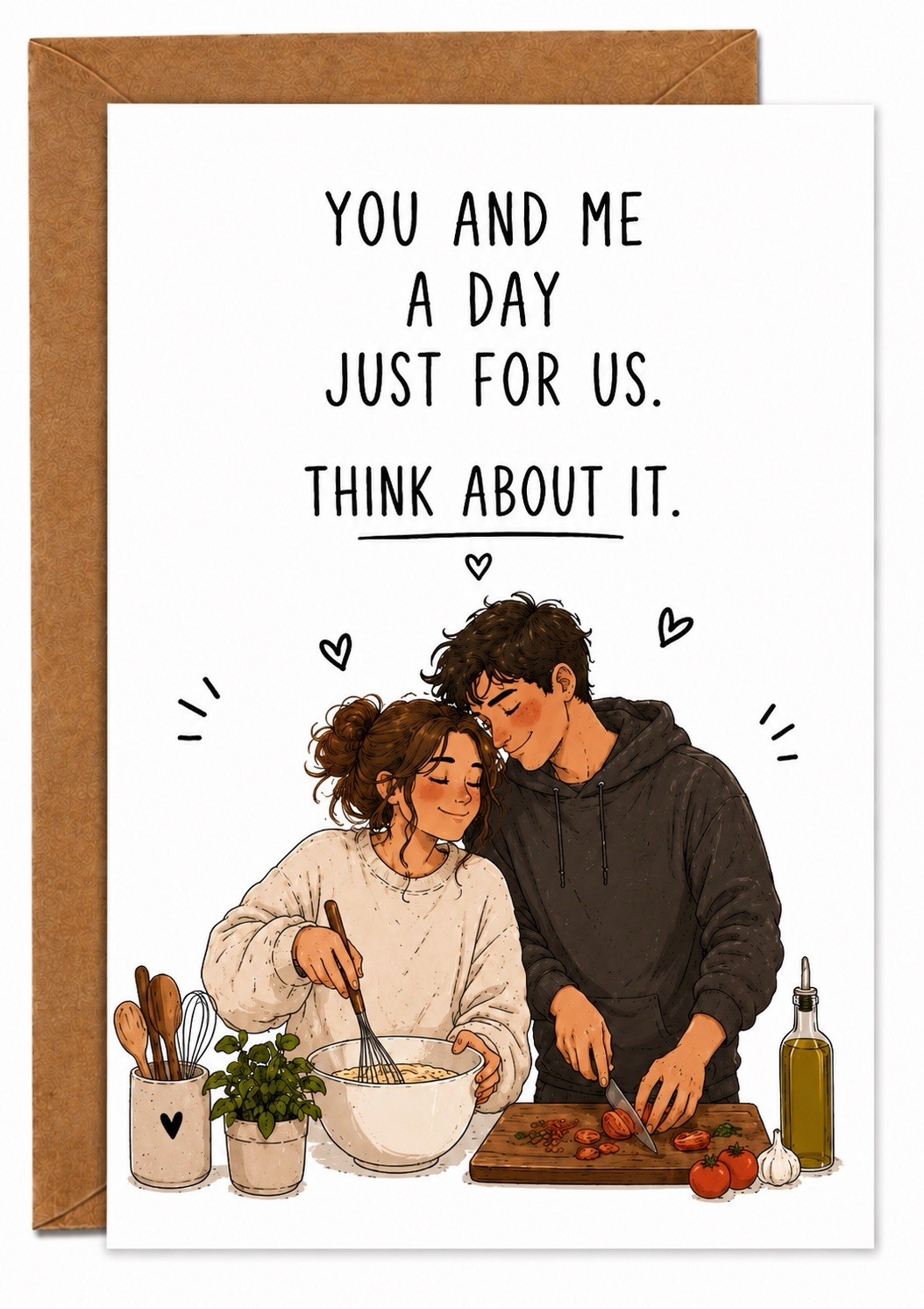 Romantic Card for Boyfriend Girlfriend A Day Just For Us Love Card