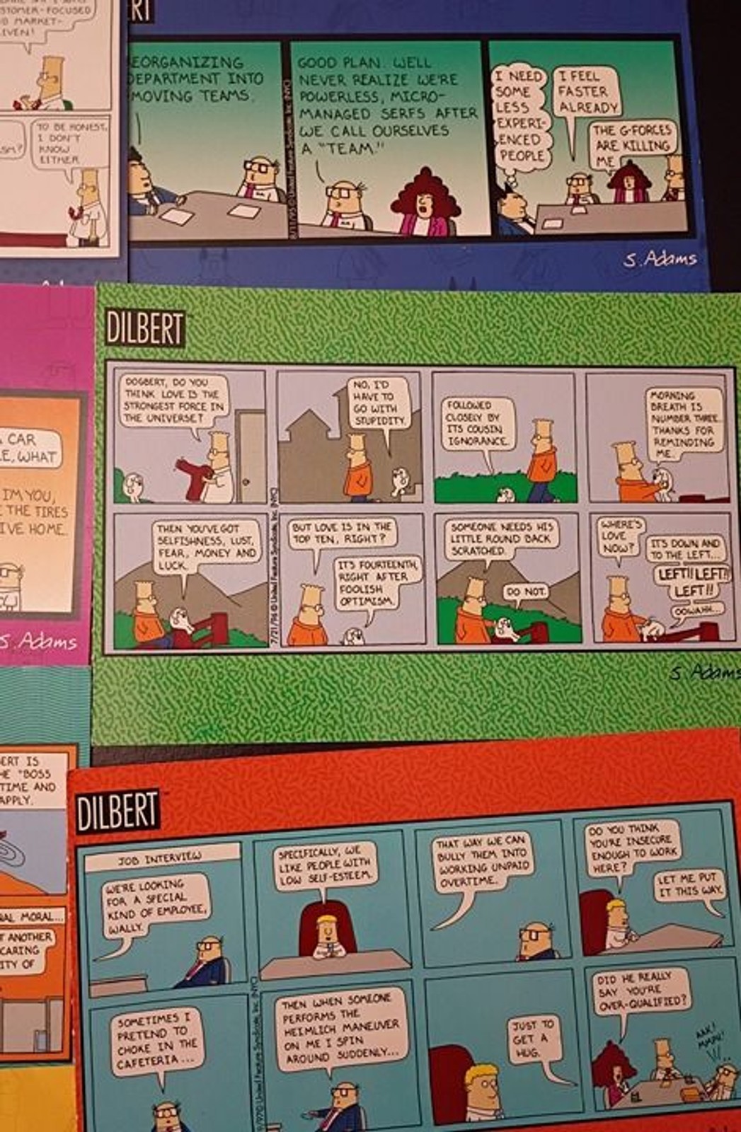 Vintage Dilbert Comic Strip Postcard Lot of 10 Unused Scott Adams 1990s Cards