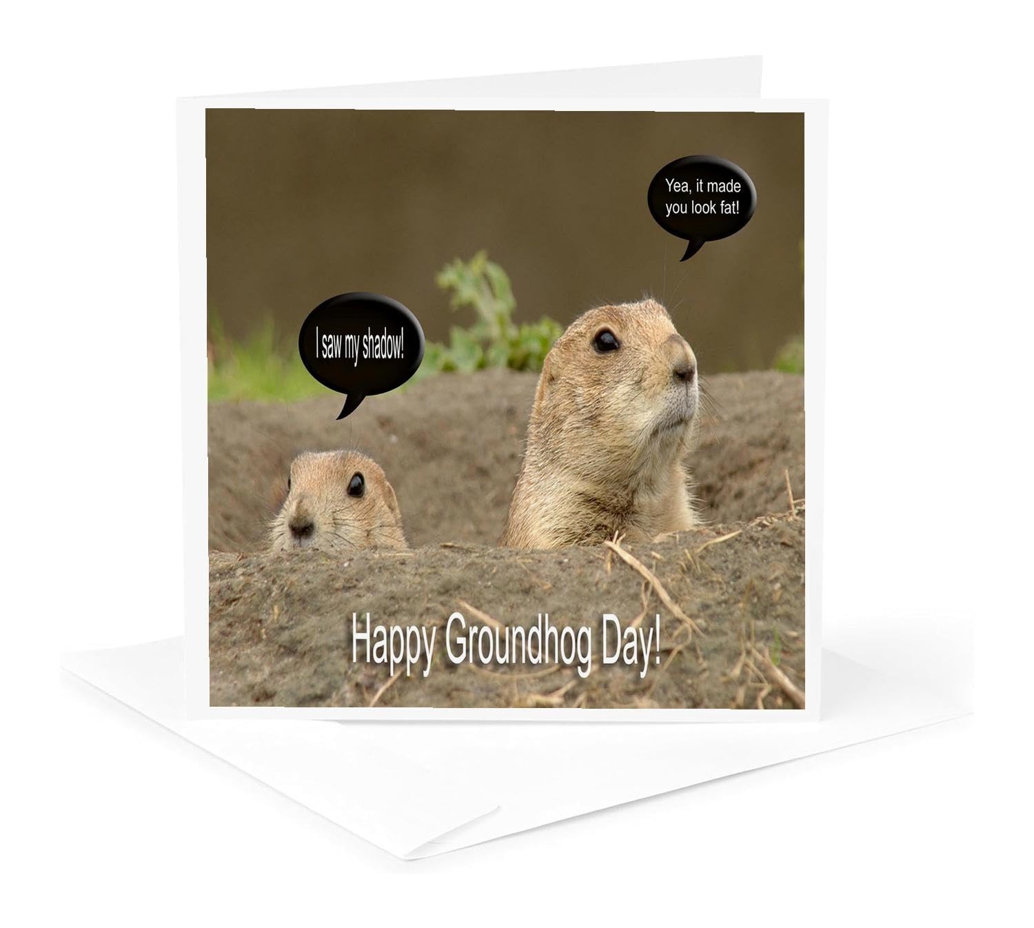 Groundhog I Saw My Shadow Greeting Card 6×6 Inches Single Holiday Card