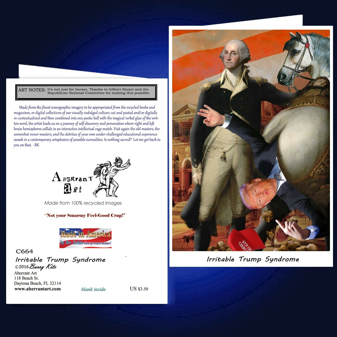 TRUMP Cards from Aberrant Art: 12 (Blank Inside) CARDS- 5X7 /envelopes