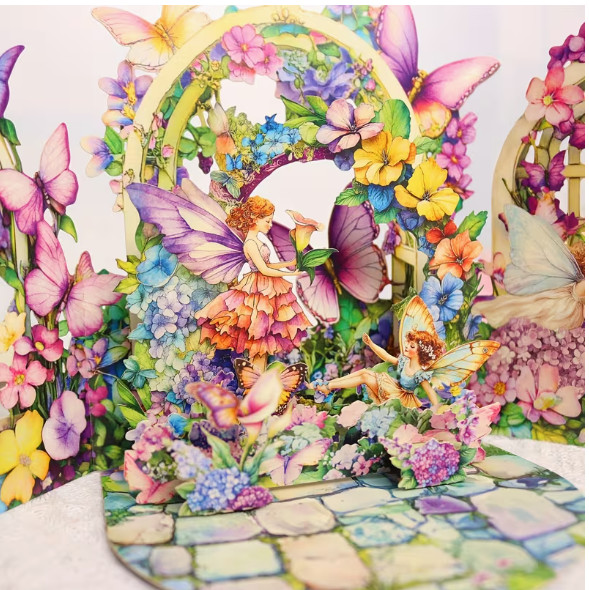 3D POPUP CARD-Fairy Garden Pop-Up Greeting Card – Perfect for All Occasions