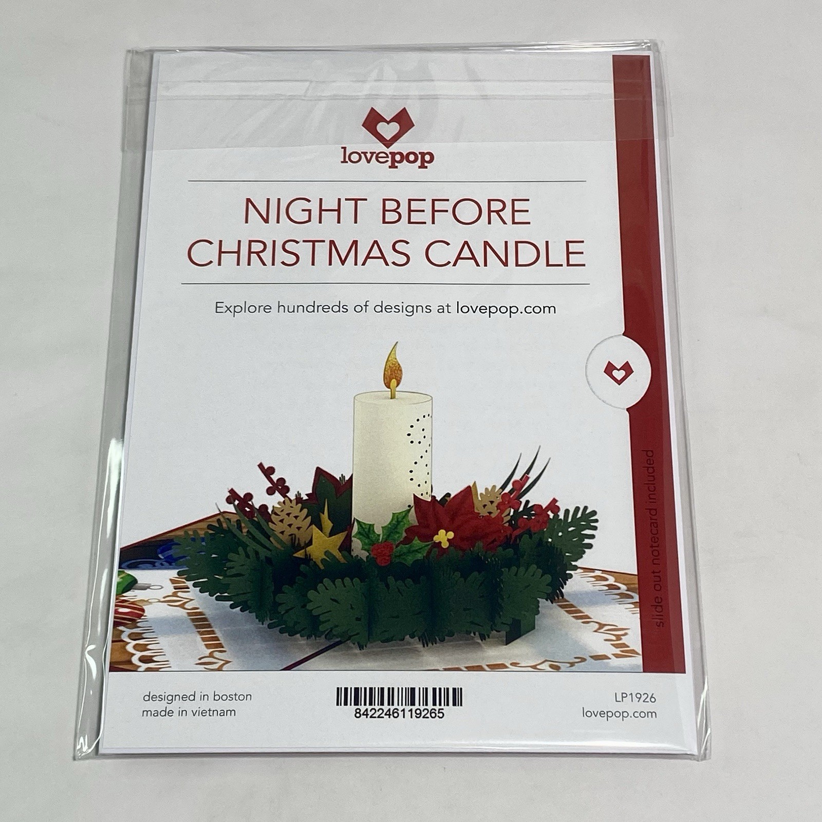 Lovepop LP1926 NIGHT BEFORE CHRISTMAS CANDLE Slicegami Pop Up 3D Greeting Card